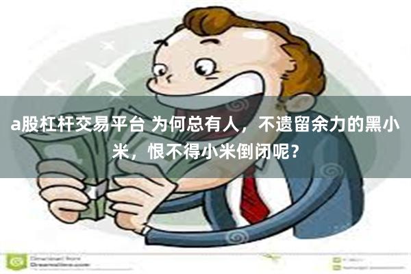 a股杠杆交易平台 为何总有人，不遗留余力的黑小米，恨不得小米倒闭呢？