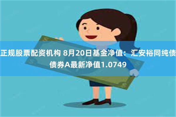 正规股票配资机构 8月20日基金净值：汇安裕同纯债债券A最新净值1.0749